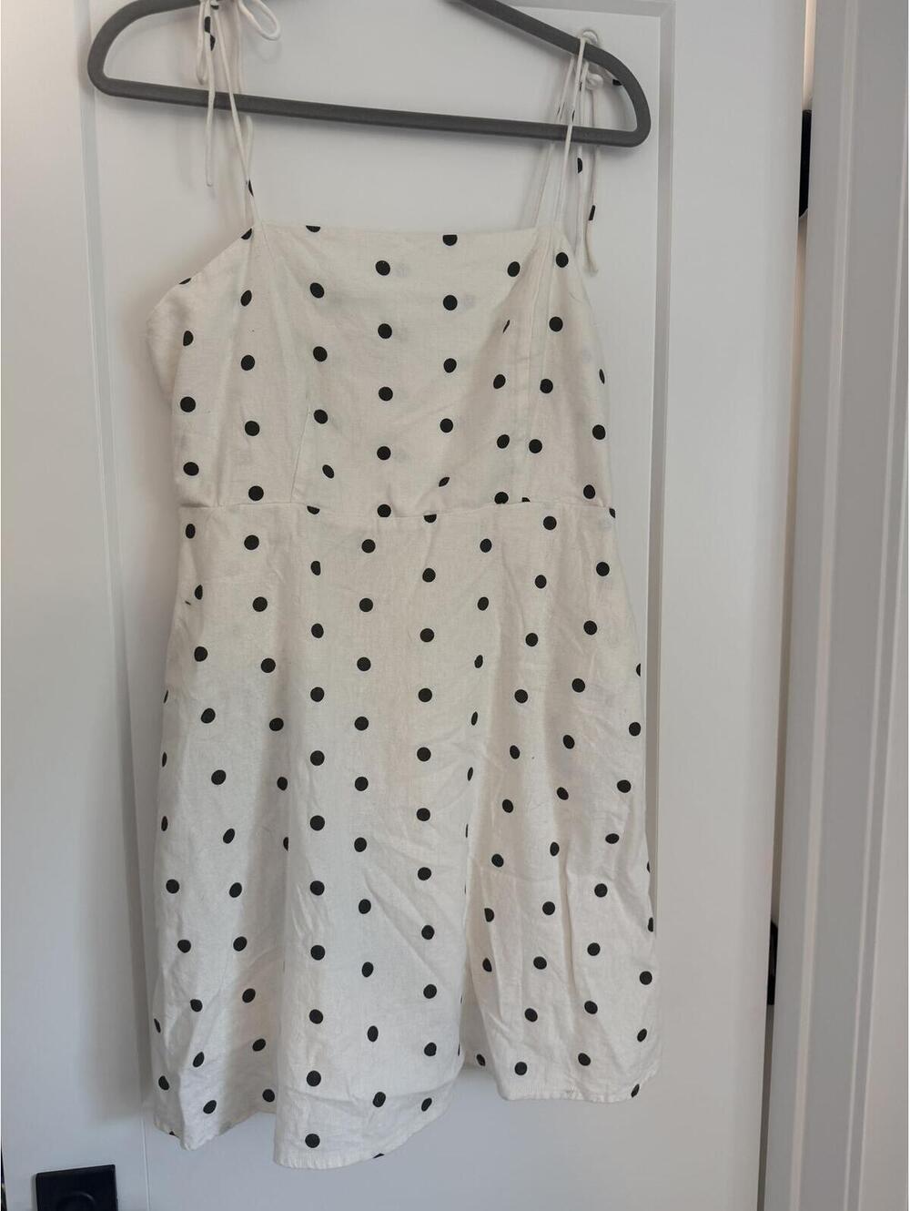 White Polka Dot Spaghetti Strap Dress